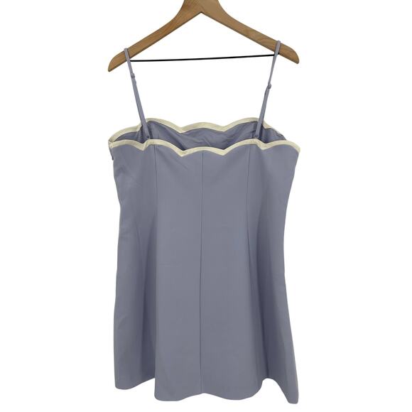 FRENCH CONNECTION Azra Scallop Mini Dress Lavender Sz 14 Romantic Soft Glam NWT - Picture 7 of 11